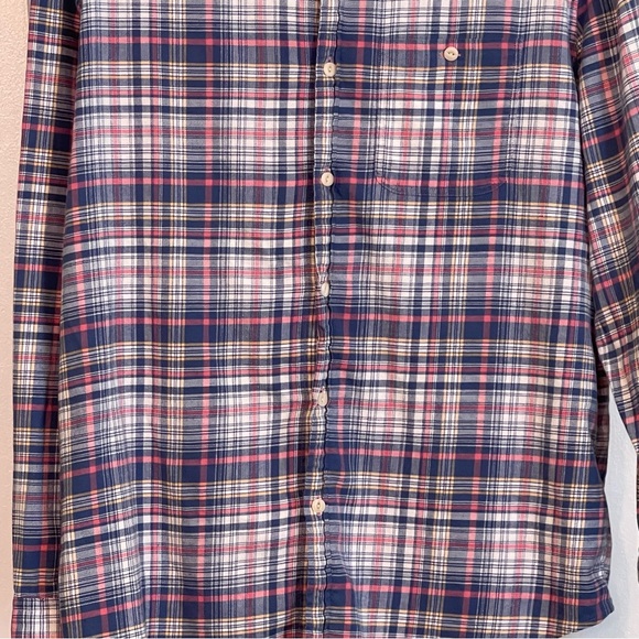 Vineyard Vines Mens Slim Longshore Fit Whale Long Sleeve Linen blend Shirt LG - Picture 3 of 8